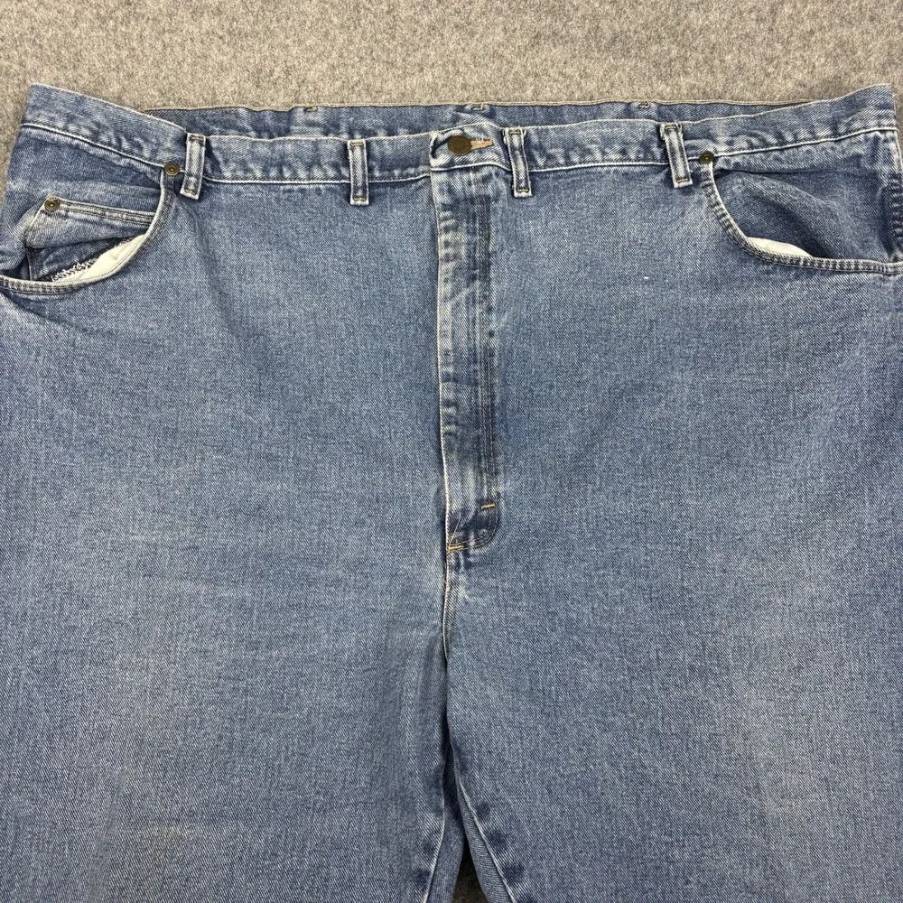 Wrangler Rugged Wear Jeans Mens 52x30 Straight Leg Big And Tall Blue Denim Rodeo